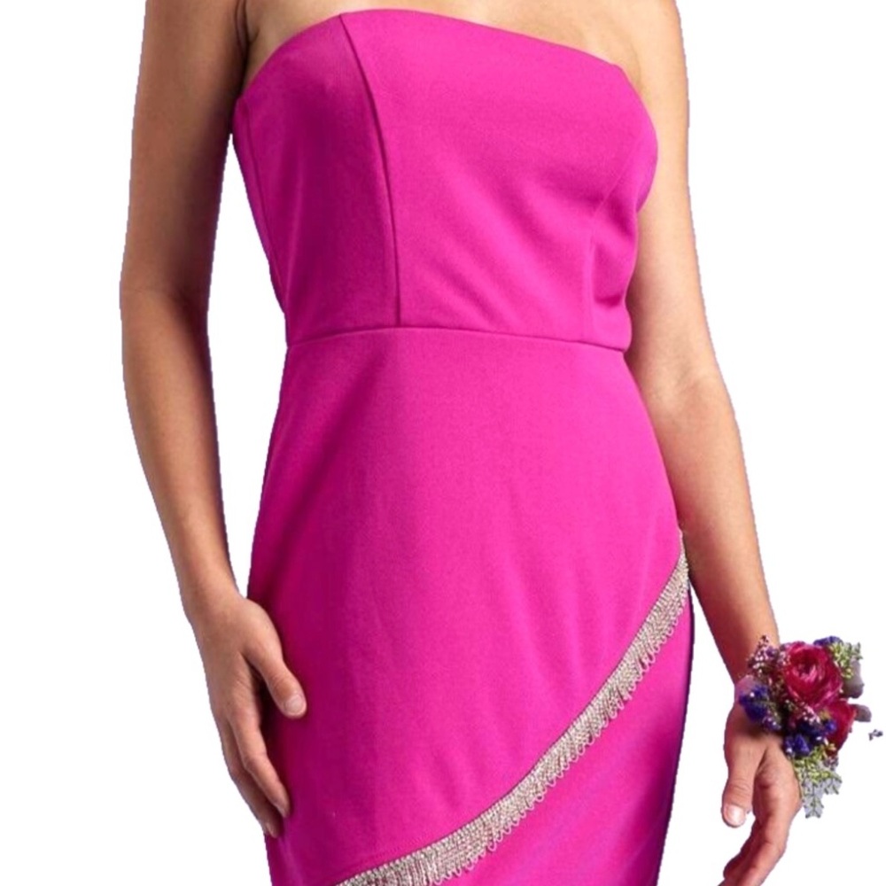 Elegant Pink Strapless Dress
